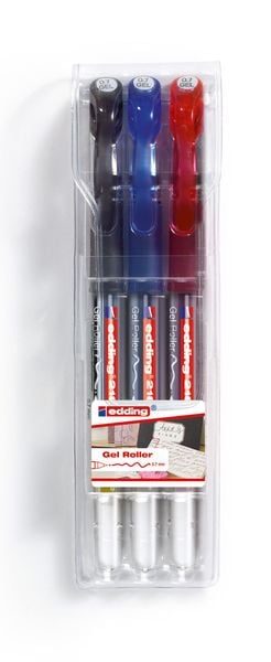 Edding Geltintenroller edding 2185 Gel Roller 3 St./Pack. Rot, Blau, Schwarz 0.7 mm