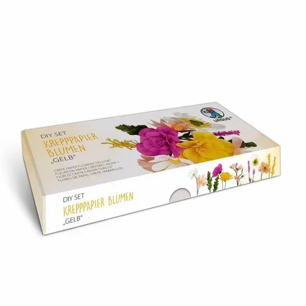 URSUS DIY Set Krepppapier Blumen 27030001F gelb