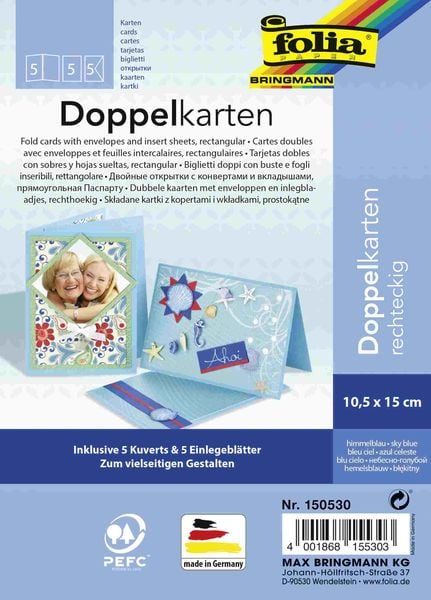 Folia Blankokarte rechteckig 220 g/m2, Farbe