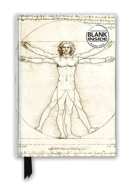 Premium Notizbuch Blank DIN A5: Leonardo da Vinci, Vitruvianischer Mensch