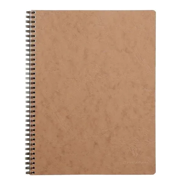 Age Bag Collegeblock mit Doppelspirale, A4+ 80 Blatt abtrennbar, perforiert, 4-fach gelocht, kariert, Einband braun