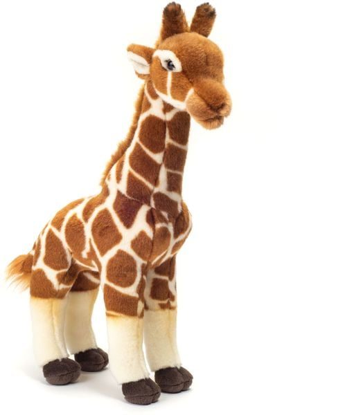 Hermann Teddy Kuscheltier GIRAFFE (38cm) stehend in braun/wollweiß