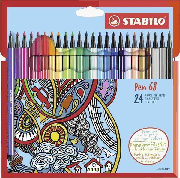 STABILO® Filzstifte PEN 68 mit 24 Farben