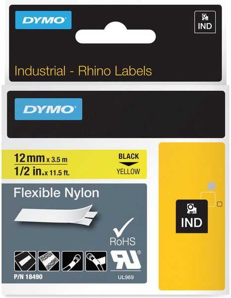 Dymo Rhino Band IND 12mm ge/sz