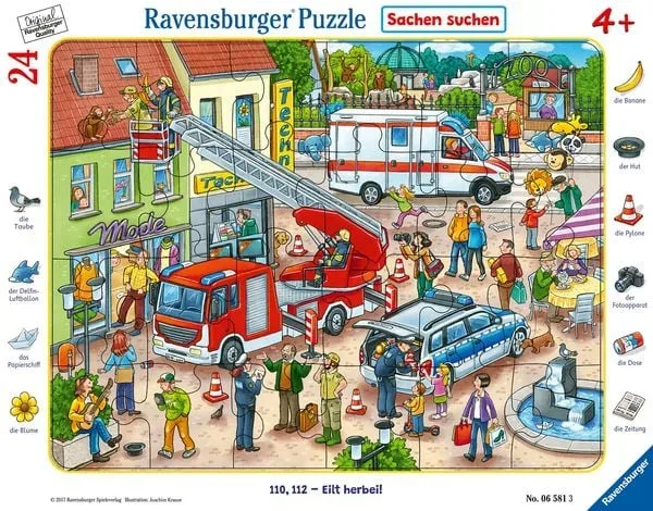 Rahmenpuzzle Ravensburger 110, 112 - Eilt herbei! 24 Teile