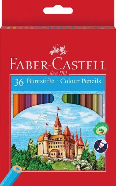 Faber-Castell Hexagonal-Buntstifte ECO Farbig sortiert 36 Stück