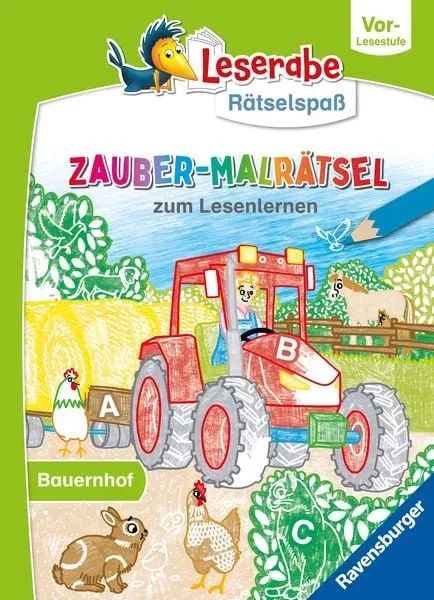 Leserabe Rätselspaß - Zauber-Malrätsel zum Lesenlernen: Bauernhof (Vor-Lesestufe)