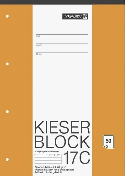 BRUNNEN Notizblock DIN A4 Geleimt Papier Nicht perforiert