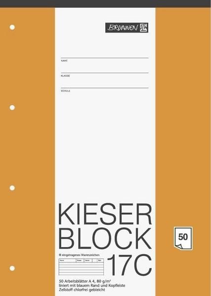 BRUNNEN Notizblock DIN A4 Geleimt Papier Nicht perforiert