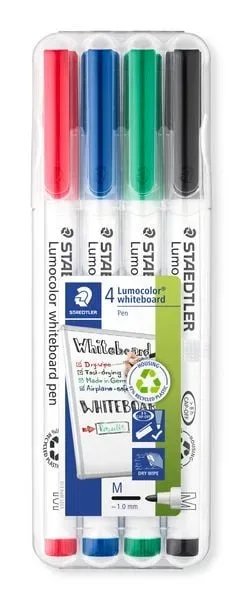 STAEDTLER Lumocolour Whiteboard-Marker Farbig sortiert Rundspitze, Filzspitze 4 Stück