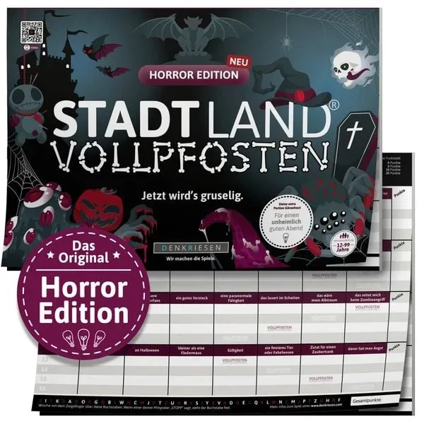 Denkriesen Stadt Land Vollpfosten A4 Block Horror Edition -DE-