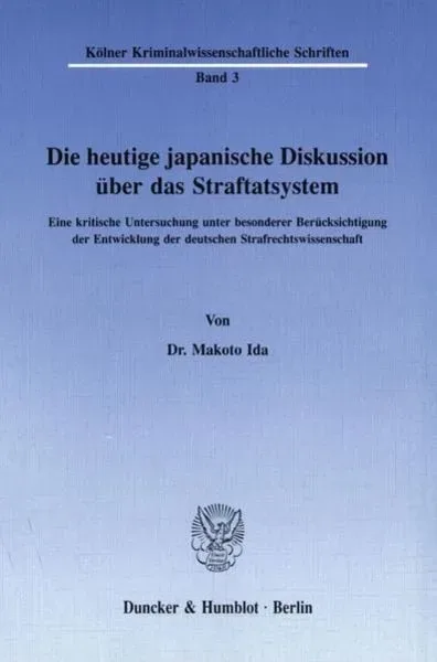 Die heutige japanische Diskussion über das Straftatsystem.