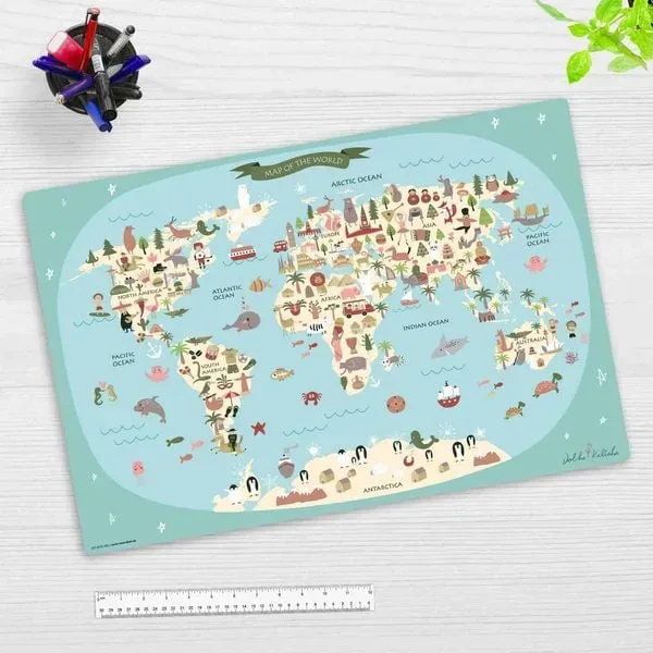 trendform - Schreibunterlage WORLD MAP, One Size