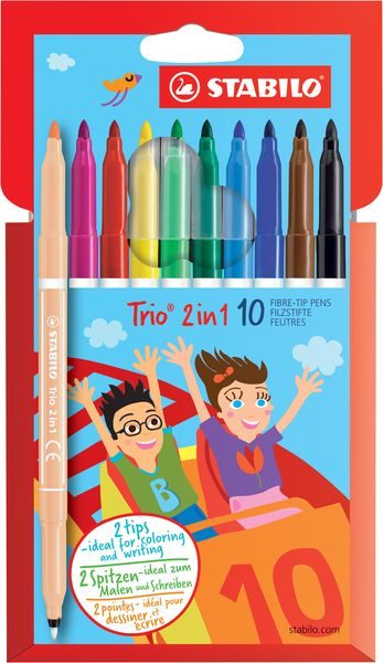 STABILO® Stifte TRIO 2in1 mit 10 Farben