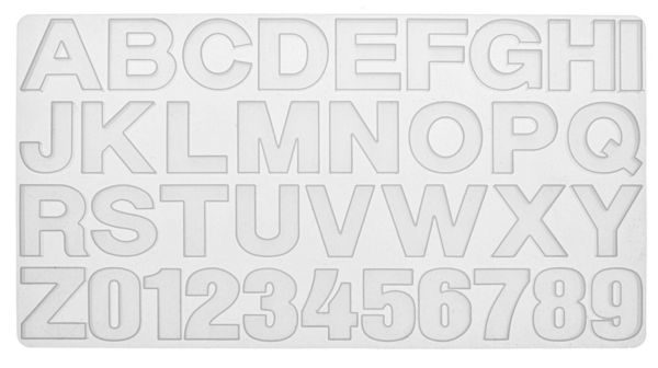 Glorex Silikonform Buchstaben und Zahlen | 36 × 19 cm | 36-teilig