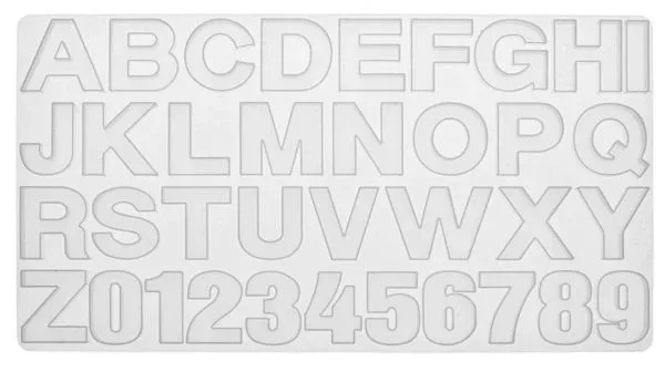 Glorex Silikonform Buchstaben und Zahlen | 36 × 19 cm | 36-teilig