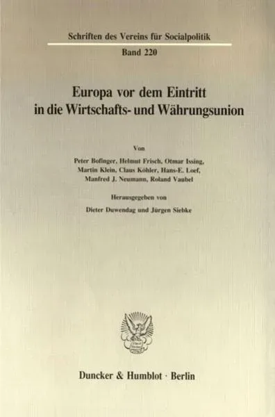 Europa vor dem Eintritt in die Wirtschafts- und Währungsunion.