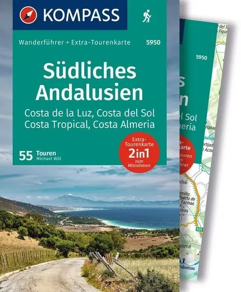 KOMPASS Wanderführer Südliches Andalusien, Costa de la Luz, Costa del Sol, Costa Tropical und Costa Almeria, 55 Touren mit Extra-Tourenkarte