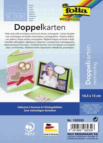 Folia Blankokarte rechteckig 220 g/m2, Farbe