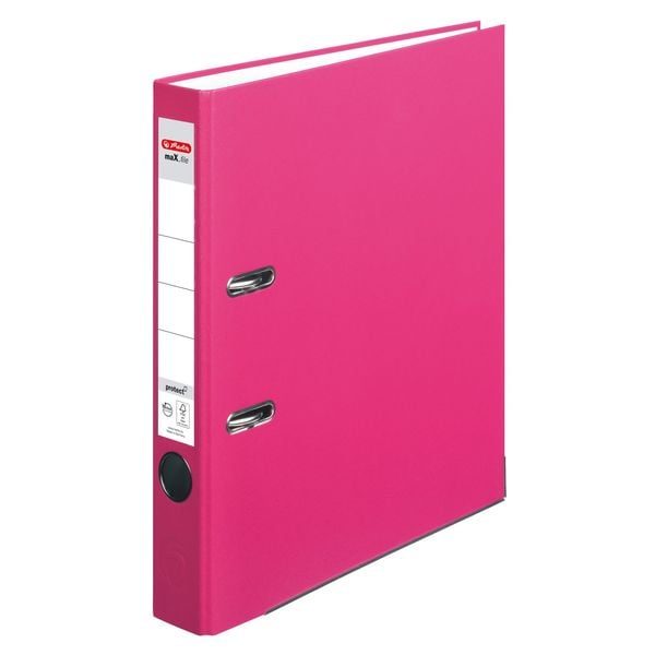 herlitz maX.file Protect Ordner A4 55 mm Rosa 2 Ringe Pappkarton, PP (Polypropylen) Texturiert
