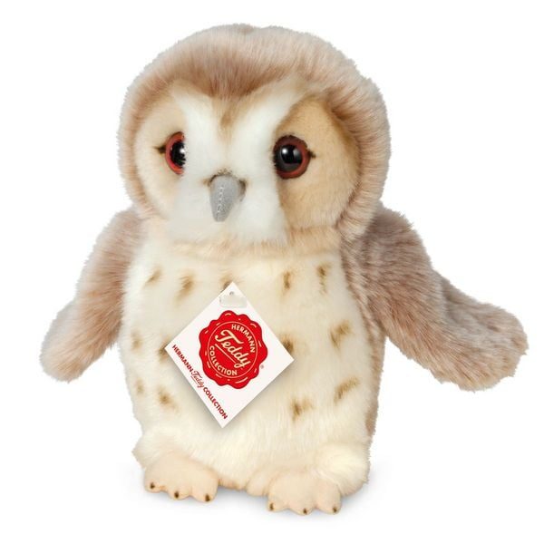 Hermann Teddy Kuscheltier EULE (20cm) stehend in beige