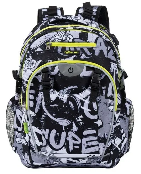 Wheel Bee 950024 - Rucksack Generation Z, Dude, mit integriertem LED, Schul-, Freizeit- und Sportrucksack