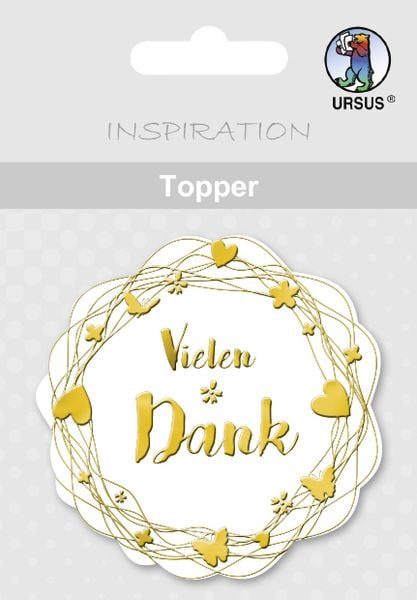 URSUS Geschenk-Topper Vielen Dank Gold
