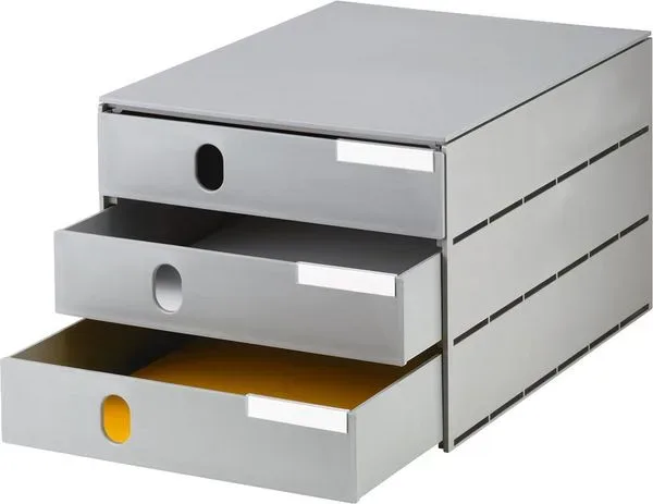 STYRO Systembox styroval pro &ouml;ko 14-8050.85 grau/grau 3 Schubladen