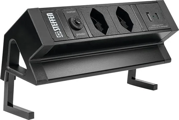 Steffen Tischsteckdosenleiste Alu Desk 50 00084 | 2 Steckplätze | T13