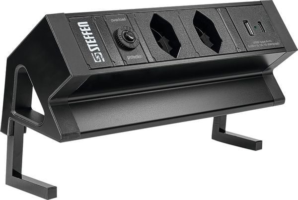 Steffen Tischsteckdosenleiste Alu Desk 50 00084 | 2 Steckplätze | T13