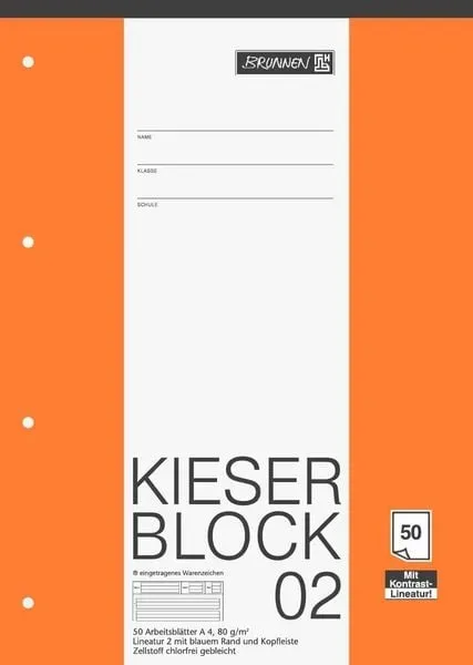 BRUNNEN Notizblock DIN A4 Geleimt Papier Nicht perforiert