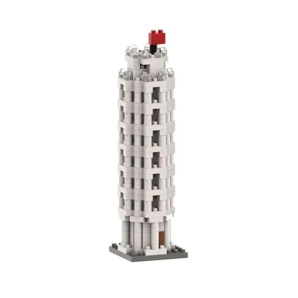 BRIXIES Bausteinmodell Schiefer Turm von Pisa aus 494 Bausteinen