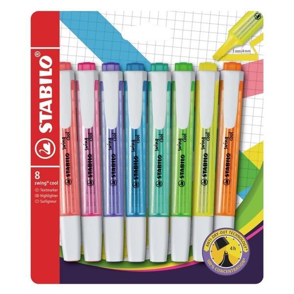 STABILO® Textmarker SWING COOL mit 8 Farben