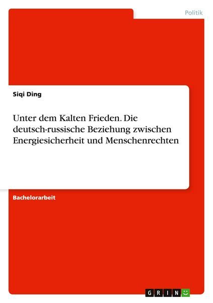 Unter dem Kalten Frieden. Die deutsch-russische Beziehung zwischen Energiesicherheit und Menschenrechten