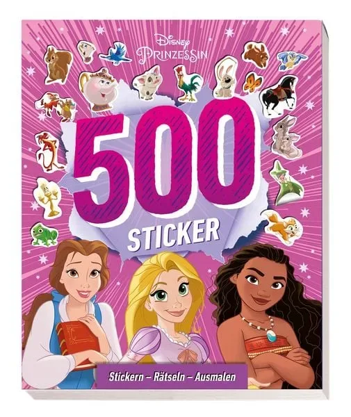 Panini - Disney Prinzessin: 500 Sticker - Stickern - Rätseln - Ausmalen, Multicolor
