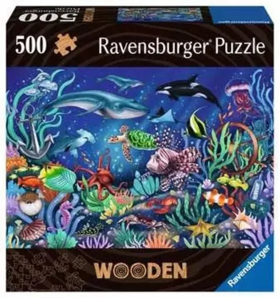 Ravensburger - Holzpuzzle Unten im Meer, 500 Teile, Multicolor