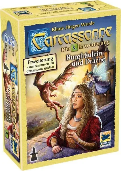 Asmodee Carcassonne - Burgfräulein und Drache, Brettspiel
