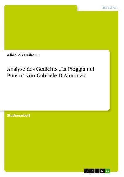 Analyse des Gedichts 