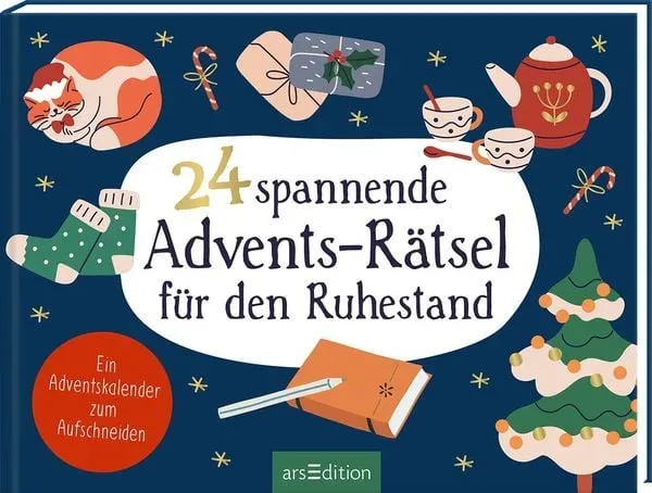 ARS EDITION Adventskalender 16x20.5x1.5cm 135732 24 Advents-R&auml;tsel Ruhestand
