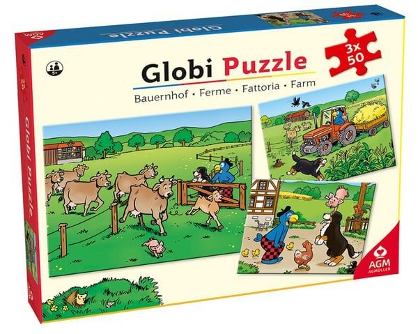 Globi Puzzle Bauernhof, 3 x 50 Teile