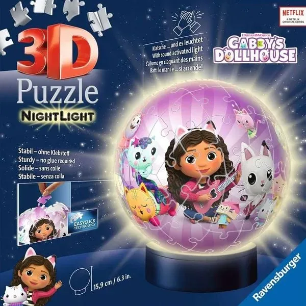 Ravensburger - Puzzle Nachtlicht Gabby's Dollhouse, 72 Teile, Multicolor
