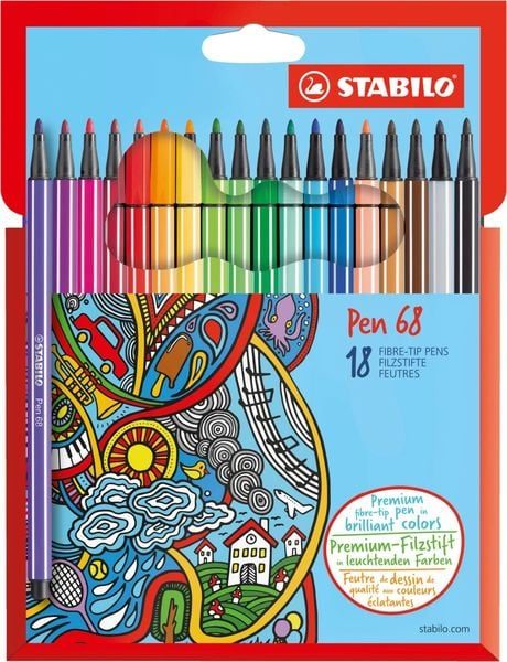 STABILO® Filzstifte PEN 68 mit 18 Farben