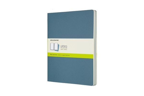 MOLESKINE Notizheft XL 3x 25x19cm 629636 blanko,lebhaftes blau,120 S.