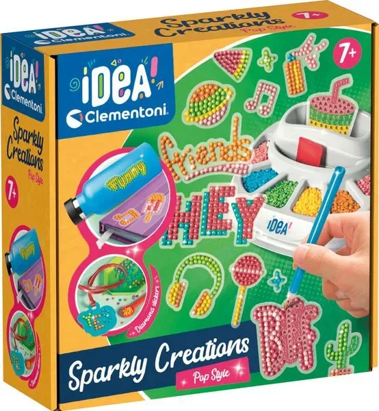 Clementoni - Idea Sparkly Creations - Pop Style, One Size, Multicolor