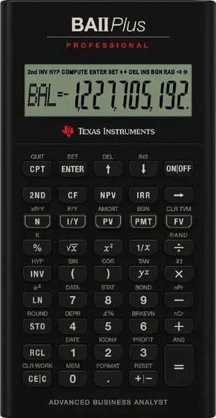 TEXAS INSTRUMENTS Finanzrechner TI-BAII+ professional d/f/e