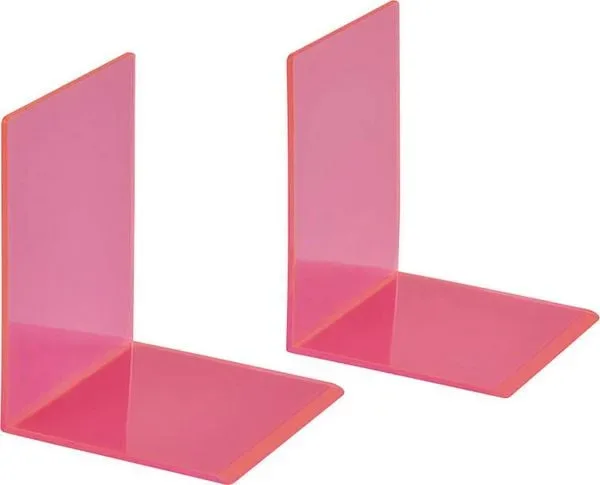 MAUL Buchst&uuml;tze 10x10x13cm 3513621 transparent pink 2 St&uuml;ck