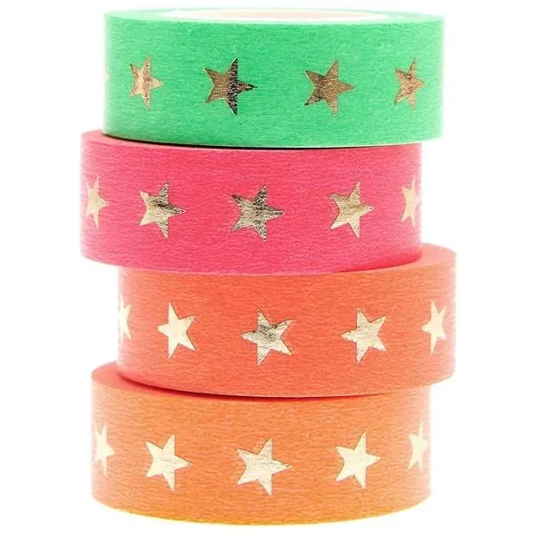 Rico Washi Tape Set Sterne, neon