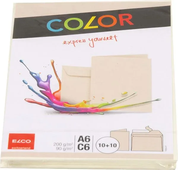 ELCO Couverts/Karten COLOR C6/A6 74834.41 chamois 2x10 St&uuml;ck