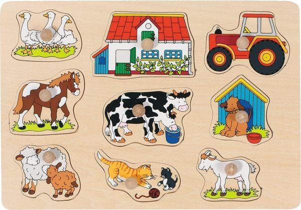 goki Steckpuzzle Bauernhof I, 9 Teile