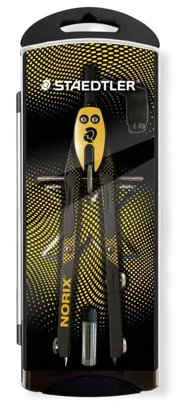 STAEDTLER NORIX 555 Zirkel, Schnellverstellzirkel gelb, Max. Zeichenkreis: 350 mm